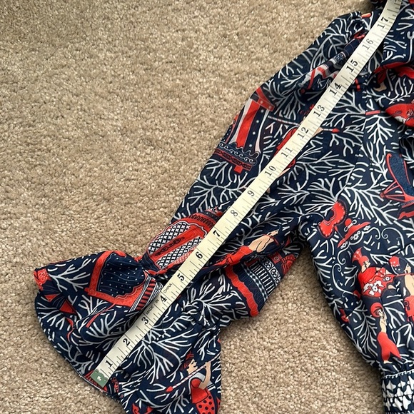 Gretchen Scott Palanquin Party Navy Blue Red V-Neck Ruffles Women’s Small - Picture 9 of 14